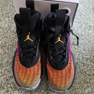 Jordan 36 
Jordan XXXVI
Youth size 5.5 
LASER ORANGE
DEADLY PINK
BLACK